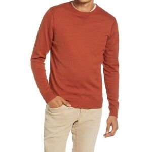 Treasure‎ & Bond Men's Cotton & Cashmere Crew Sweater in Rust Aragon Oil Size XL